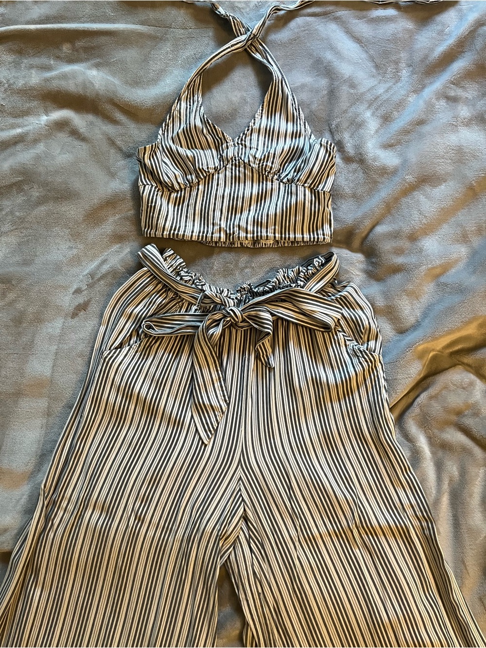 American Eagle Outfitters Striped Halter and Pants Set